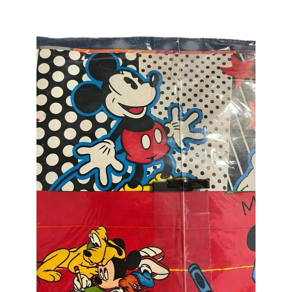 CLEO 80s Disney Mickey Mouse Minnie Goofy Wrapping Paper Flat 6 Sheets 37.5 Sq F